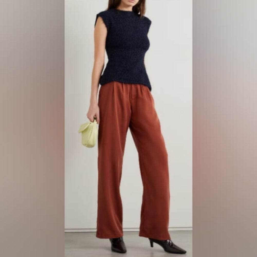 REFORMATION Mason Pleated Tencel™ Lyocell Wide Pants Women's Size 12